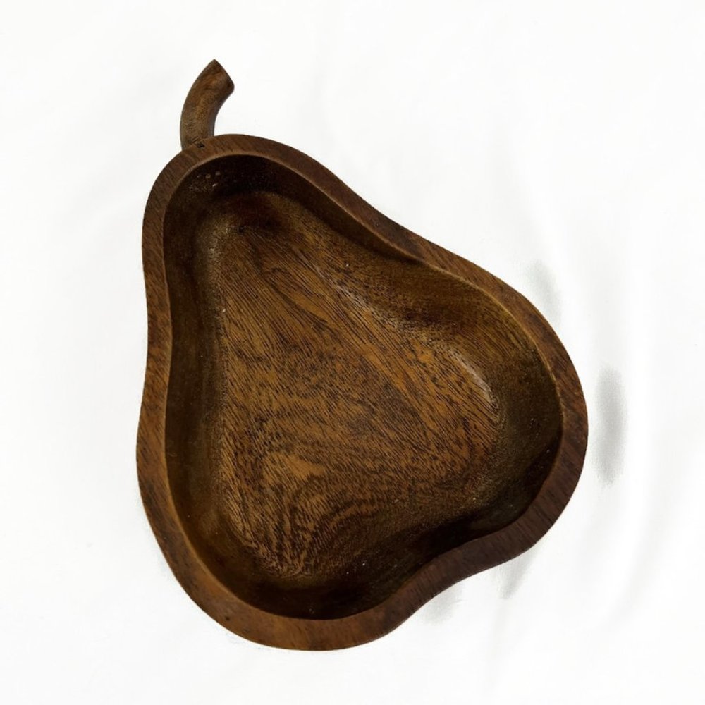 The Cellar Wood Pear Shaped Serving Bowl Brown